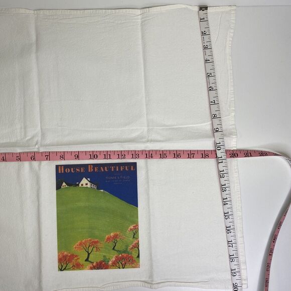 2 House Beautiful Tea Hand Towels Vintage Graphics Ribbon Notecard Farmhouse - Picture 11 of 11